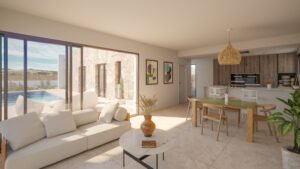 Living room Kitchen